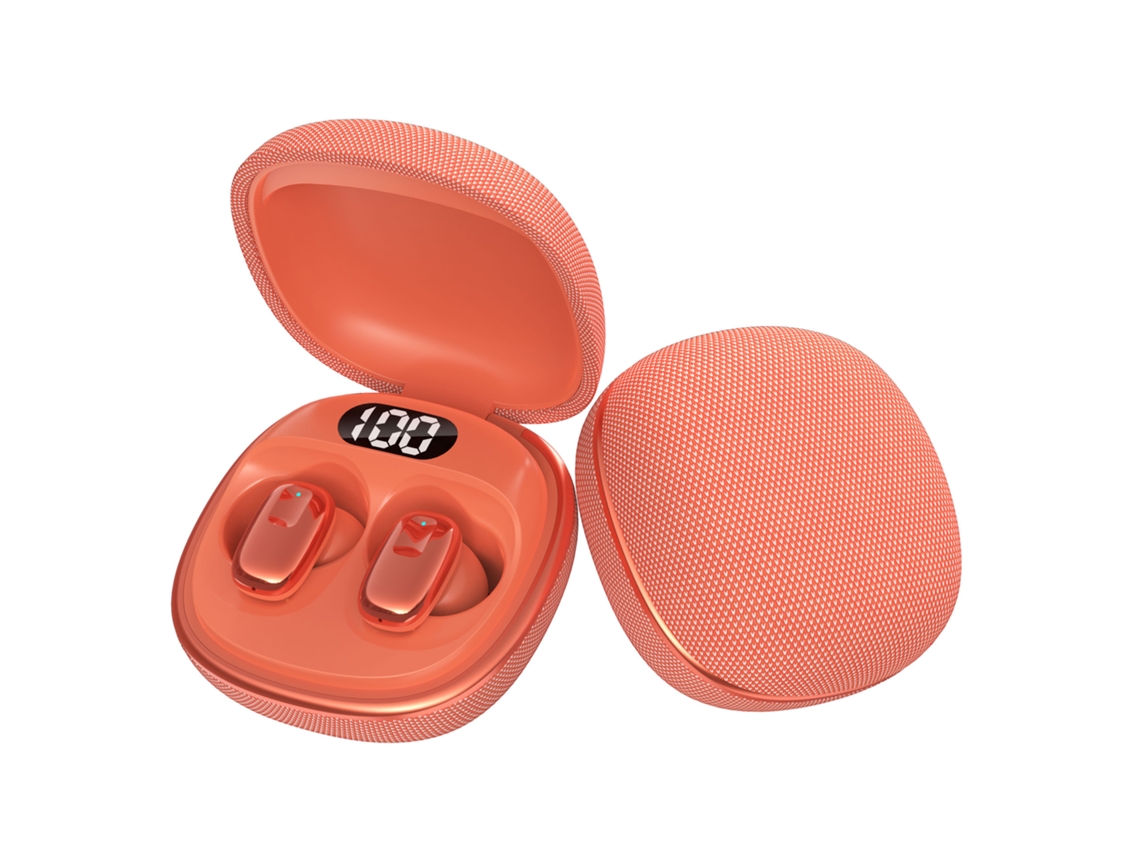 (laranja) Mini Fones De Ouvido Sem Fio, Bluetooth, Visor Led E Microfone Hd