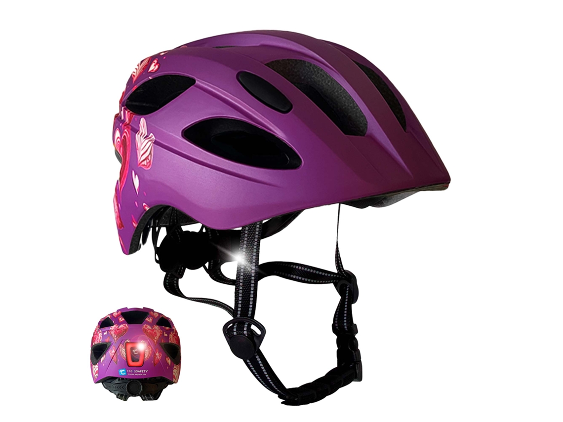 Capacete de Bicicleta para Crianças 6-12 Anoscoração Roxocrazy Safetyen1078
