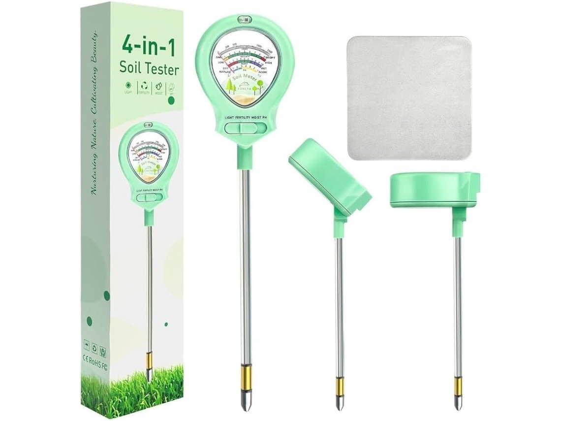 Medidor De Umidade Do Solo Zywuoy, Testador Acidez, Luz E Fertilidade 4em 1com Mostrador Giratório Para
