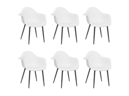 Cadeiras de Jantar 6 Pcs Pp Branco MAISON EXCLUSIVE
