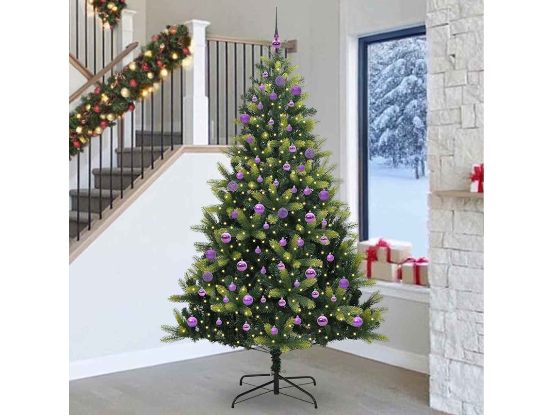 Vidaxl Árvore De Natal Artificial Articulada 300 Leds Verde 240 Cm