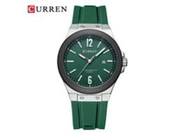 Relógio MDUG Masculino Esportivo com Calendário, Grande Mostrador, Pulseira de Aço, Verde com Caixa Prateada
