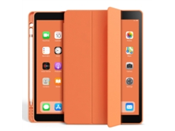 Capa Para Ipad 6 9.7 Polegadas Com Ranhura Para Caneta Em 3 Dobras Laranja
