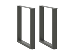 Vidaxl Pés Para Mesa De Jantar Em Formato De U, 2 Peças, Antracite, 70x(72-73) Cm, Aço