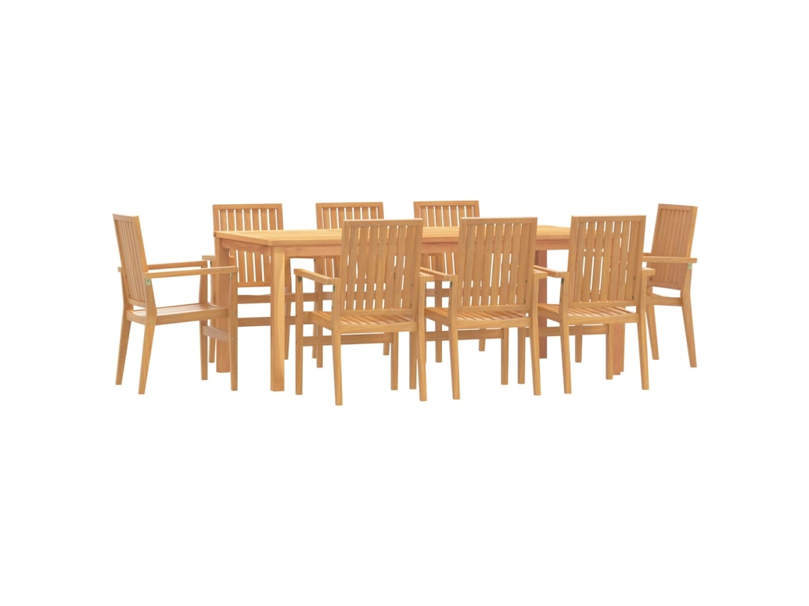 Garden Dining Set, Garden Dining Sets Vidaxl Marrom Madeira (mesa Com 200 Cm De Comprimento)