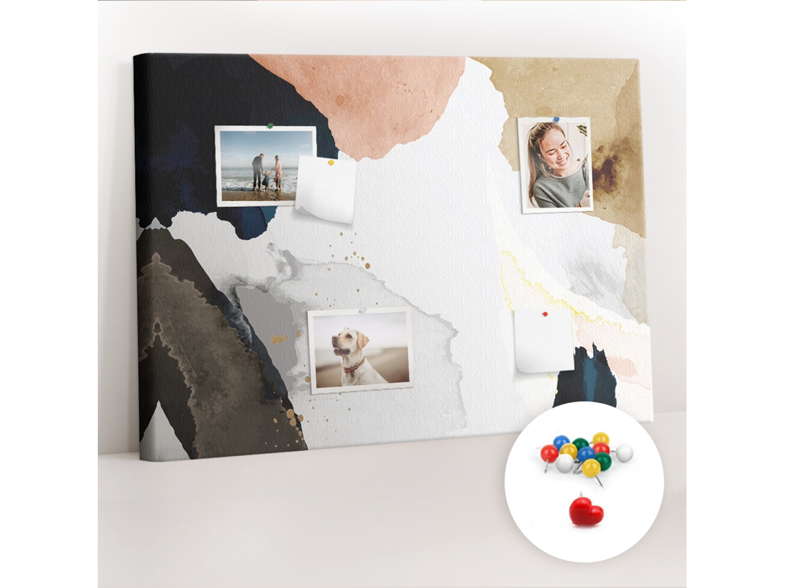 Quadro De Cortiça Com Impressão Abstração De Manchas Para A Sala De Estar Espelharte (70x100 Cm)