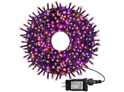 Lurelia Cordão Luminoso Para Halloween, Roxo E Laranja, 10 M, 100 Leds, Ficha Eua, Ip65