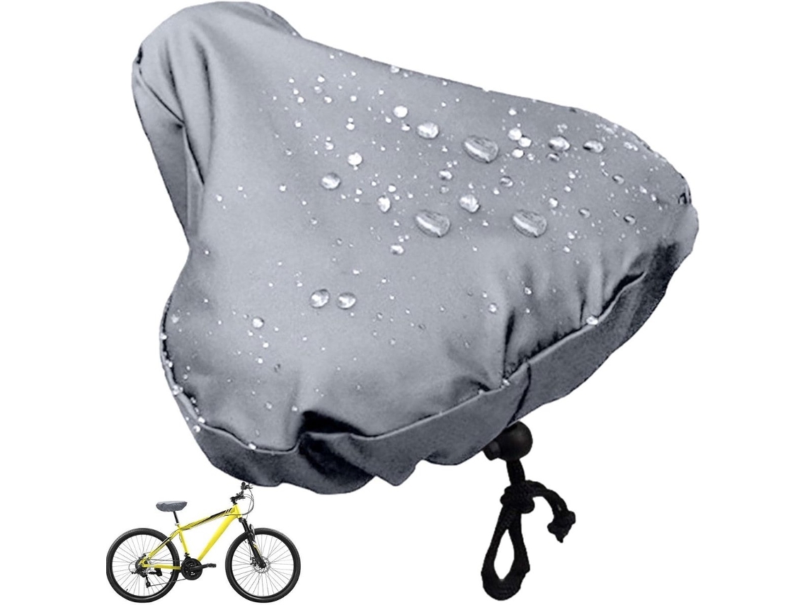 Capa Impermeável para Selim de Bicicleta com Cordão Chuva Tecido Oxford 210d Ciclismo Ao Ar Livre, Cinza AQUAFORGE