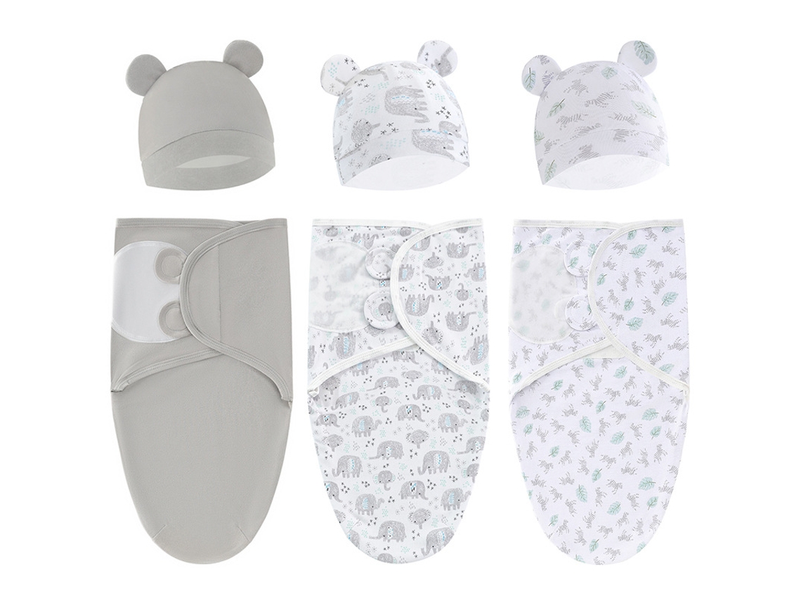 Conjunto De 3 Bolsas Cama Para Bebê | 3 Em 1 Cueiro, Manta E Saco De Dormir | 73x40 Cm | Leve E Respirável Rosae