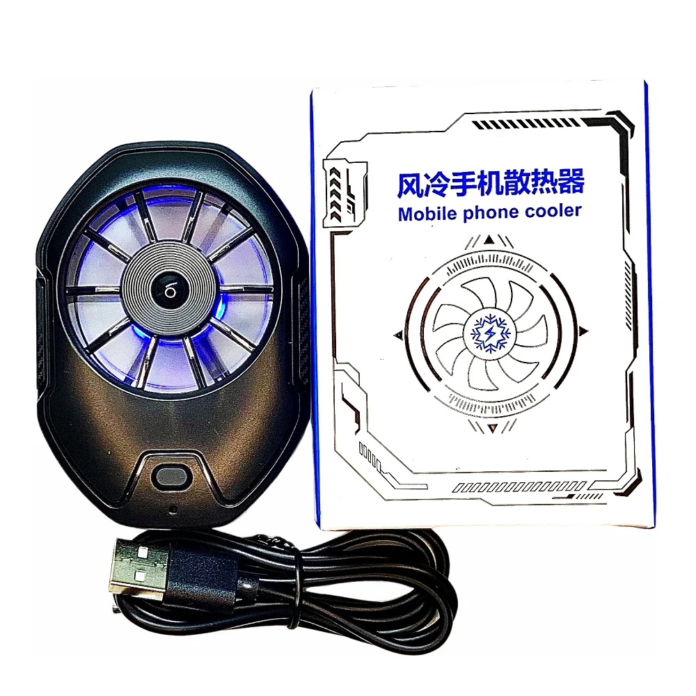 Suporte para resfriamento do celular (recarregável), bateria de longa duração, resfriamento rápido e iluminação RGB.