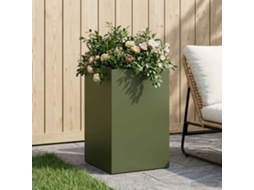 Vidaxl Vaso De Jardim Verde-azeitona 40 X 40 X 50 Cm