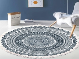 Lurelia Tapete Mandala Redondo Boémio Lavável Absorvente Feito Mão Colorido R604