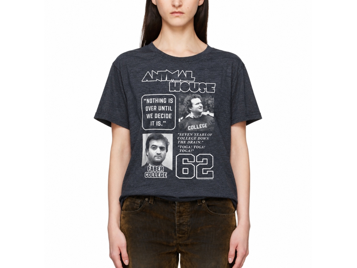 Rockinstone Animal House Movie Multi Quote Heather Navy Adult T-shirt Size:l
