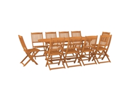 Conjunto 11 de jantar VIDAXL para jardim madeira de acácia maciça