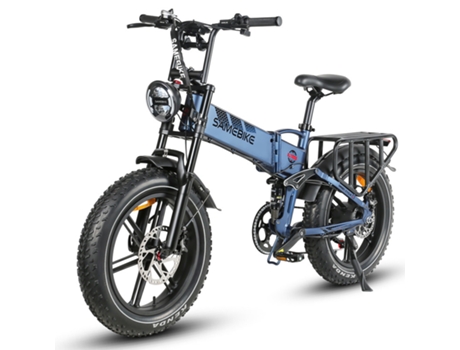 Bicicleta Elétrica SAMEBIKE Rs-A02 Dobrável Off Road E-Bike 48V 17Ah Bateria 1200W Motor Azul
