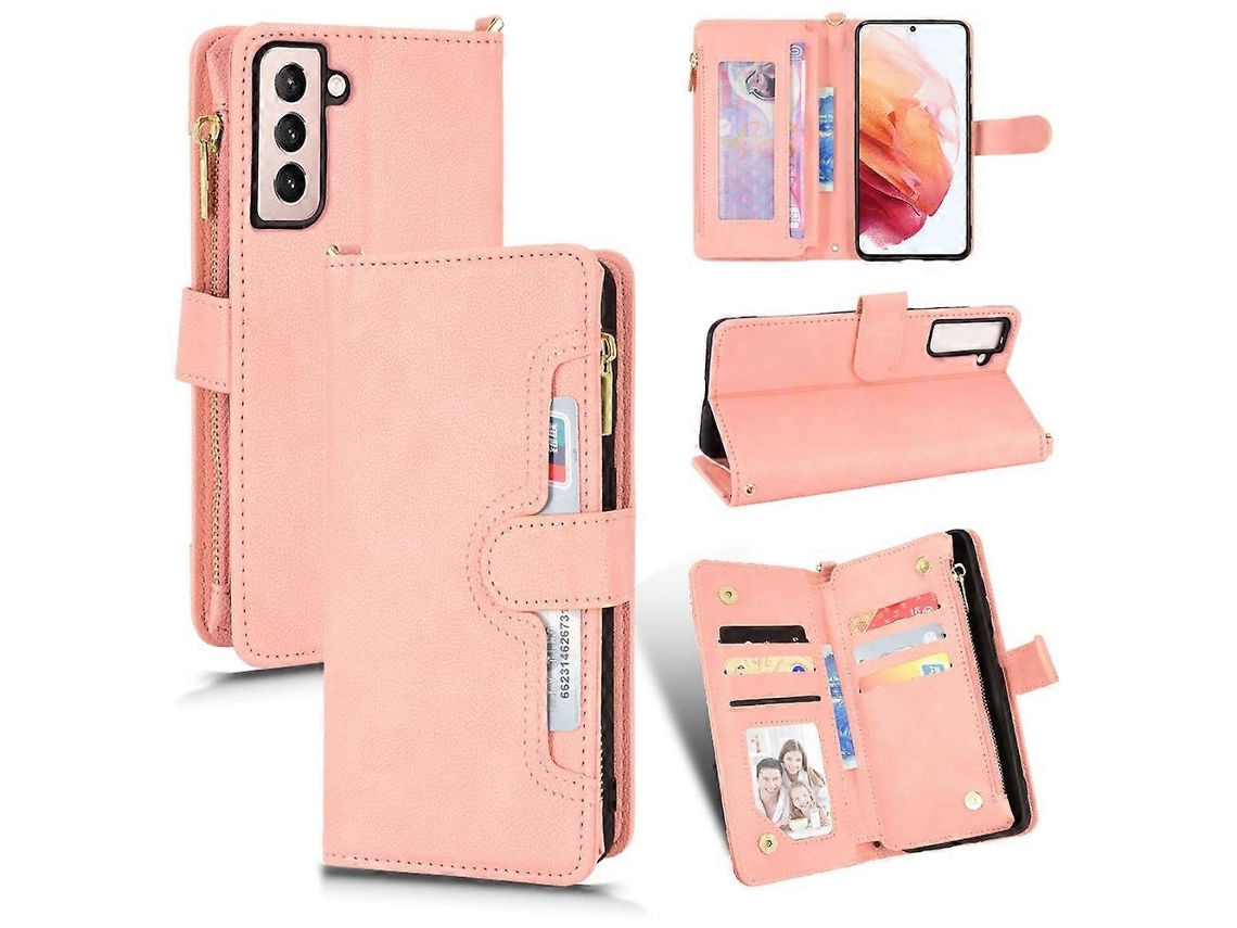 Capa De Couro Com Zíper E Textura De Lichia Para Samsung Galaxy S22 5g