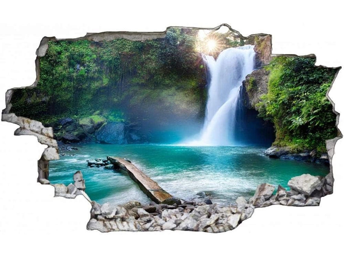 Adesivos Muraux Waterfall Lake Natureza Adesivo Mural Para Salão De Beleza Quarto Cozinha Escritório Adulto Criança 50x70cm