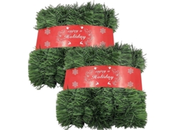 2026 guirnalda Artificial de Natal 15m 2 Peças Decoração de Jardim e Lar Verde Durável