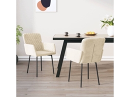 Vidaxl Cadeiras De Jantar 2 Pcs Veludo Cor Creme