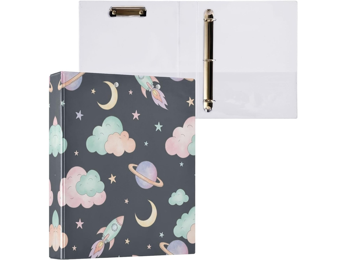 Pasta de 3 Argolas para Papel Tamanho Carta , Organizador Redondas com Prancheta, Suporte Pran (27,9 X 21,6 Cm)