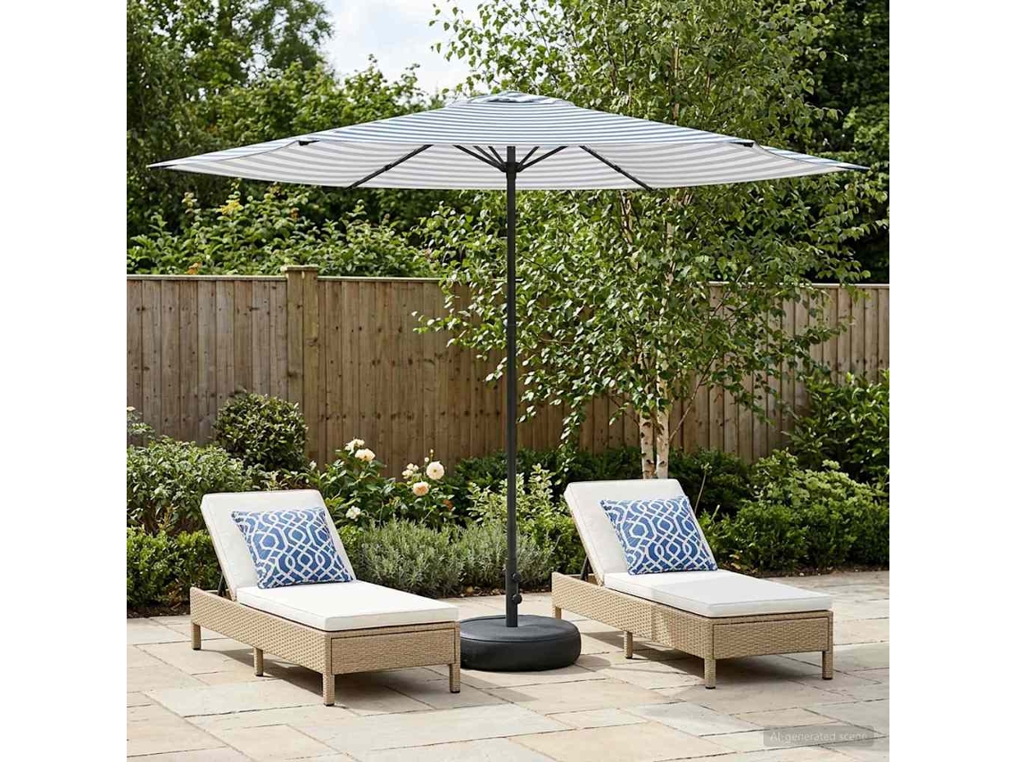 Vidaxl Parasol De Jardim Com Base 300 X 300 Cm Poliéster Retangular