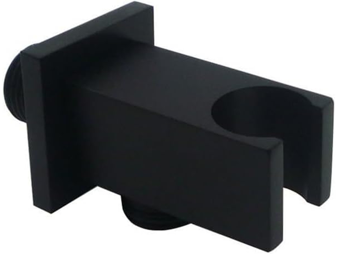 Conector De Cotovelo Quadrado Preto Para Saída Chuveiro, Suporte De Latão Para Chuveiro Mão Montado Na Parede Com Rosca