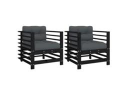 Garden Chair, Garden Chairs Vidaxl Preto Madeira De Pinho (n/a)