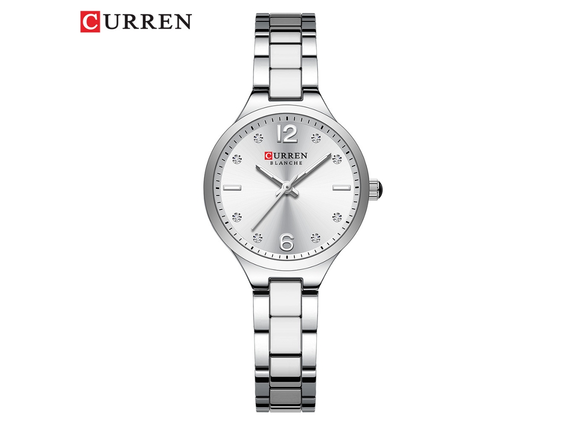 Relógio De Quartzo Feminino De Luxo (branco Prateado) Com Mostrador Pequeno E Elegante.