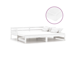 Estrutura Sofá Cama de Puxar 2x cm Pinho Maciço Branco (90x200) MAISON EXCLUSIVE