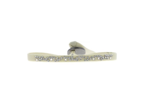 Pulseira Les Interchangeables Onda Verde Claro Tecido Elástico Cristal
