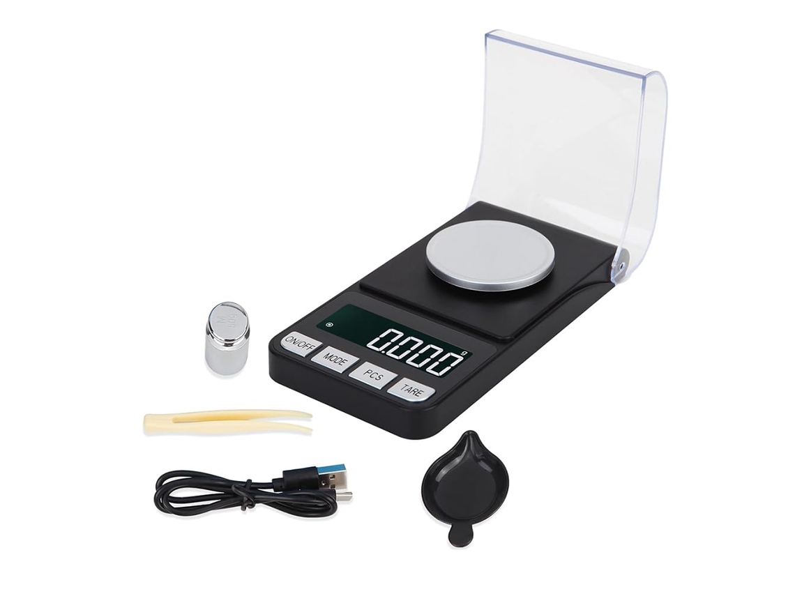Balança Digital De Alta Precisão 100g/0,001g, Balança De Bolso, Refil Com Peso De Calibração De 50g Gokoco