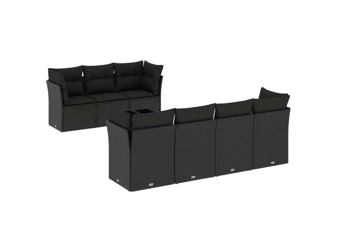 Garden Sofa Set, Garden Sofa Sets Vidaxl Preto Rattan / Vime (n/a)