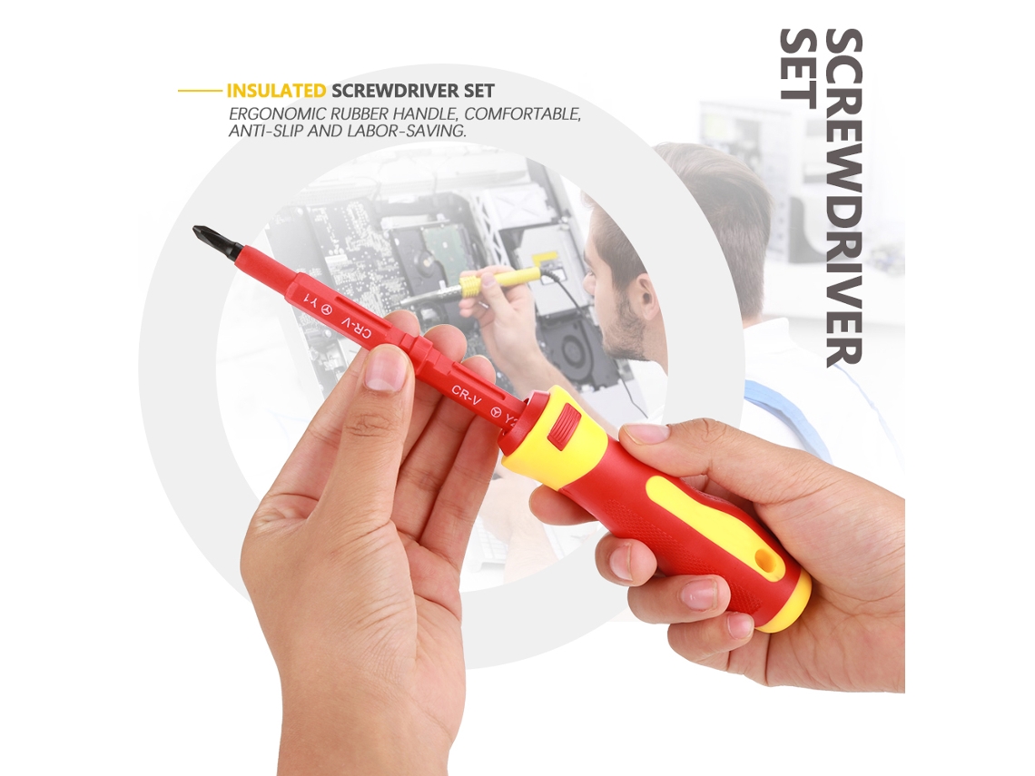 Laxiscreed Kit De Chaves De Fenda Elétricas Multifuncionais E Seguras Para Trabalho Profissional E Doméstico