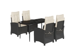 Garden Dining Set, Garden Dining Sets Vidaxl Preto Rattan / Vime (mesa Com 160 Cm De Comprimento)
