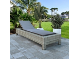 Espreguiã§adeira Com Almofadã£o Vime Pe Cinza DKD HOME DECOR