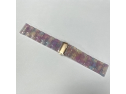 Pulseira de resina cerâmica transparente arco-íris compatível com Apple Watch 10, Samsung Watch 7, Huawei, 22 mm, rosa