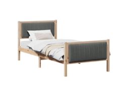 Estrutura da Cama Castanho e Cinzento Escuro 90x190 cm MAISON EXCLUSIVE