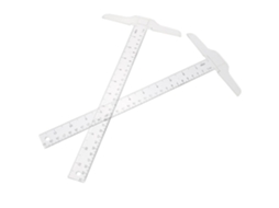 Conjunto De 2 Réguas T Plástico Branco 30 Cm Com Escalas Claras E