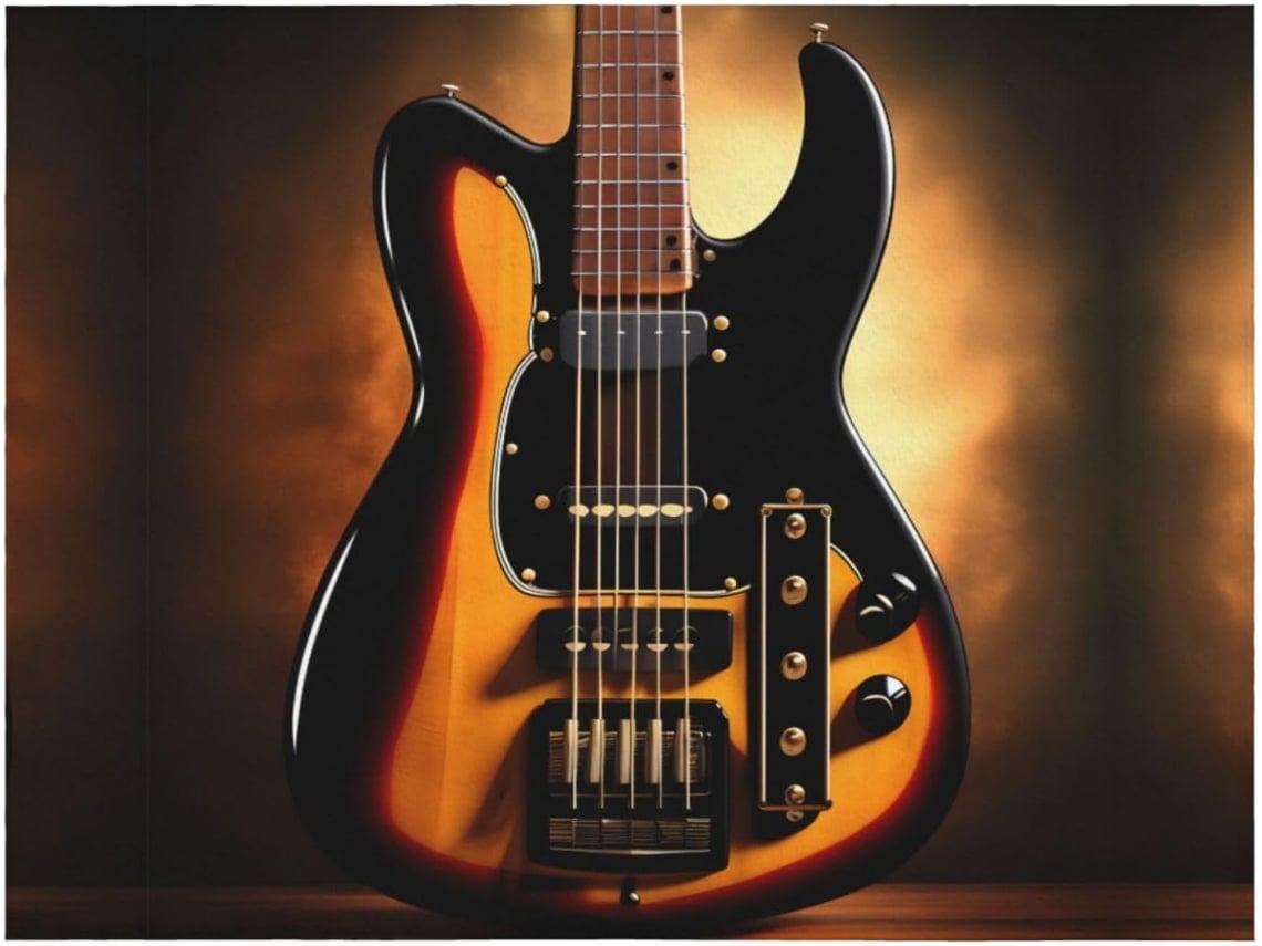 Manta de Flanela Ultramacia Phayah com Estampa Guitarra Instrumental Ideal para Sofá Cama Sala Estar Escritóri
