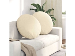 Vidaxl Almofadas De Assento 2 Pcs Creme Ø60 X 21 Cm