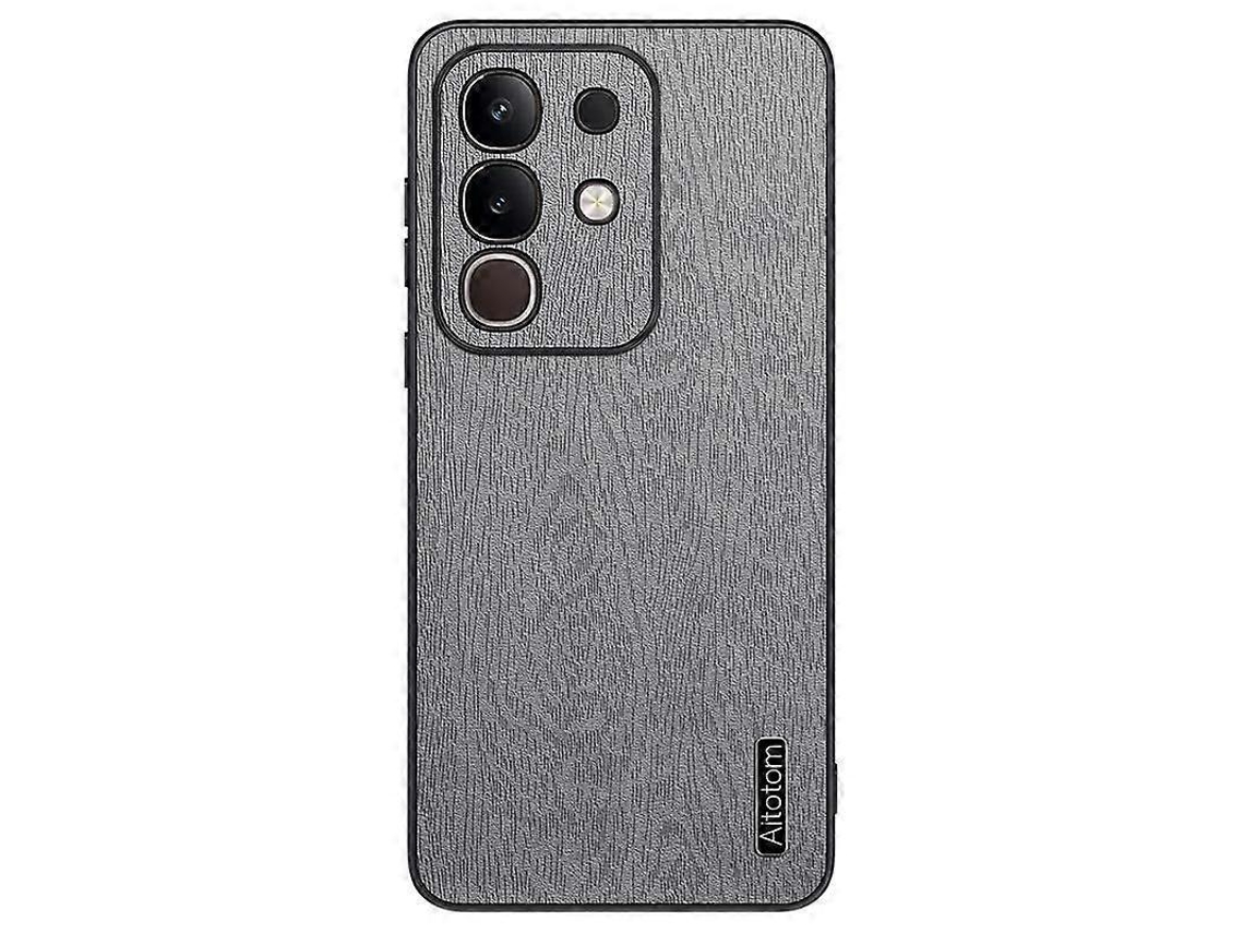 Capa De Celular À Prova De Choque Em Couro De Casca De Árvore
