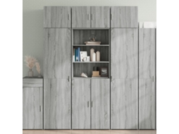Gabinete de almacenamiento derivado de madera gris Sonoma