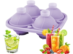 Forma De Silicone Esférica Para Cubos De Gelo, Fácil De Desenformar, Empilhável E Flexível.