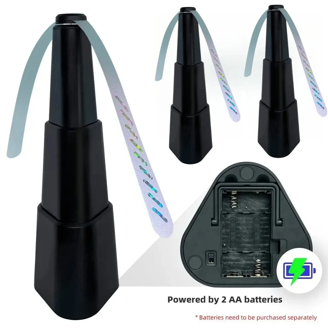 (Pacote com 3) Ventilador repelente de mosquitos com lâmina retrátil, rotação de 360 graus, adequado para uso interno e externo.