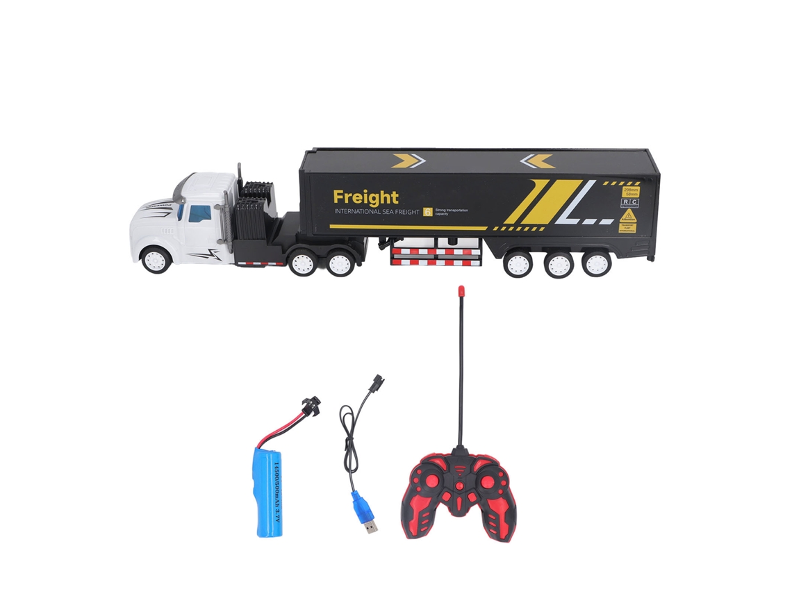 Caminhão Semi Com Reboque Controle Remoto 1/32 Brinquedo Com Luz E Som Para Meninos
