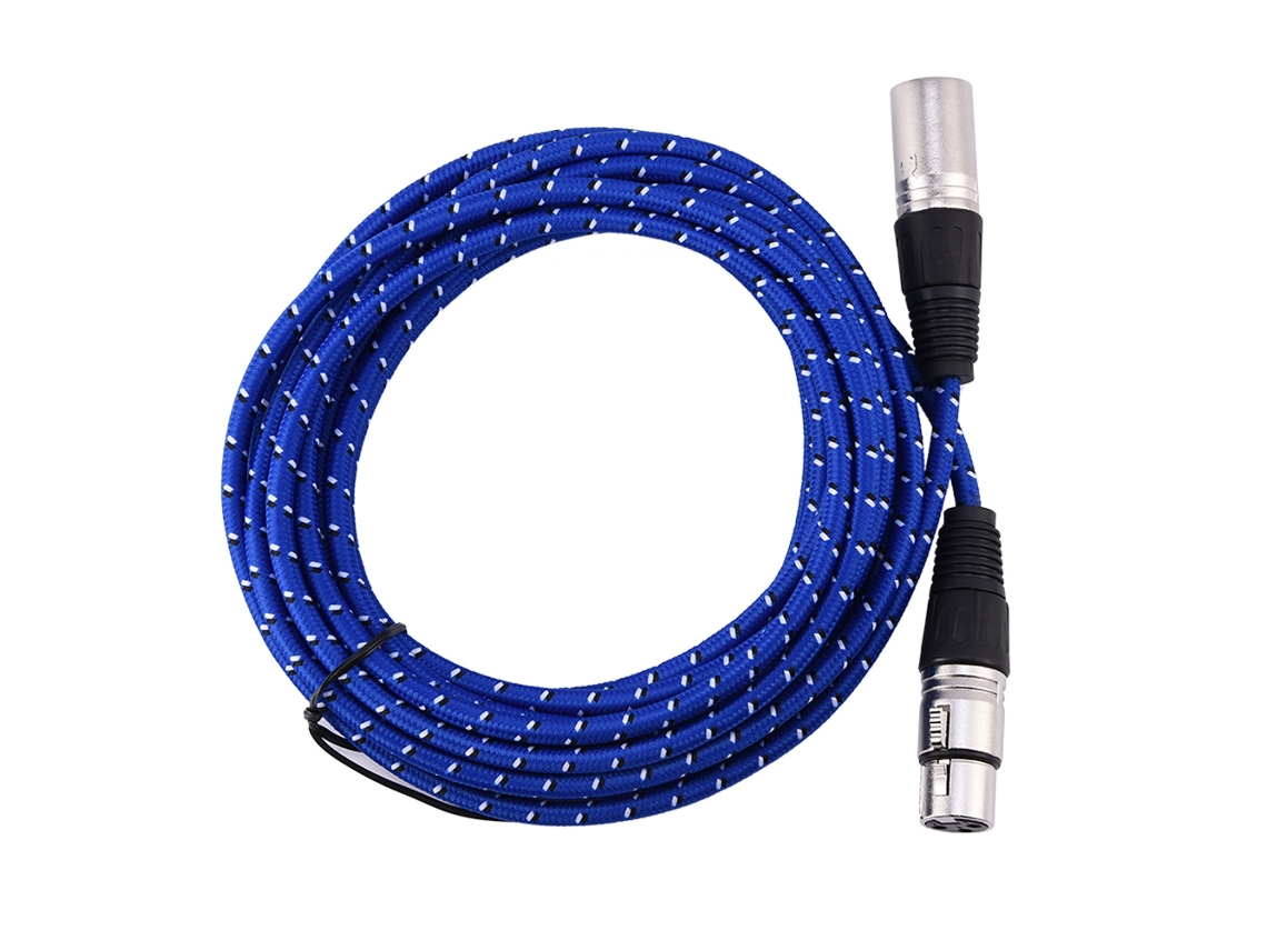 Aetheria cabo de Extensão de Áudio Xlr 3 Pinos Macho para Fêmea 5m com Fio Trançado de Náilon Resistente