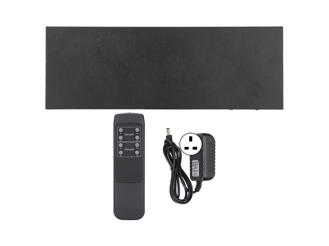 Aetheria divisor Interface Multimedia Hd 4x2 com Controlo Remoto Suporta 4k 3d 1080p Adaptador de Energia Uk
