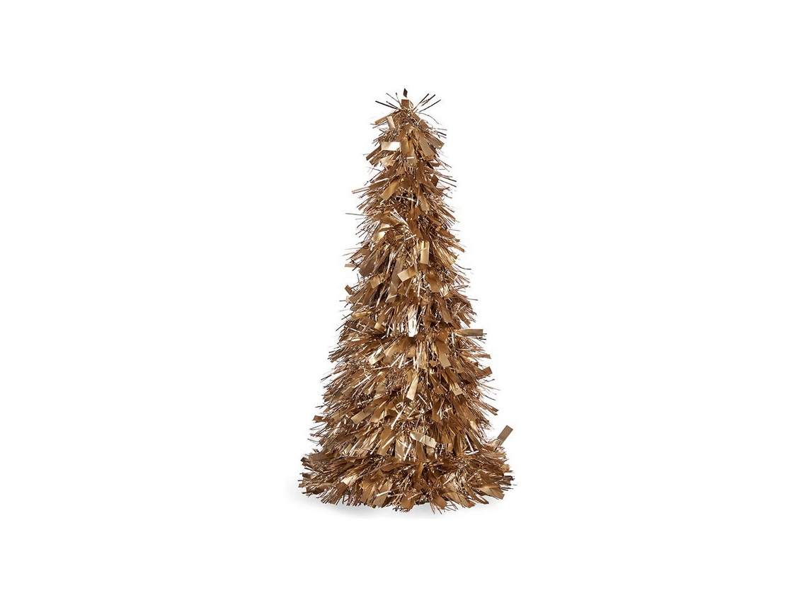 Árvore de Natal Mate Enfeite Cintilante Dourado Branco Plástico Polipropileno (18 x 18 x 45,5 cm)