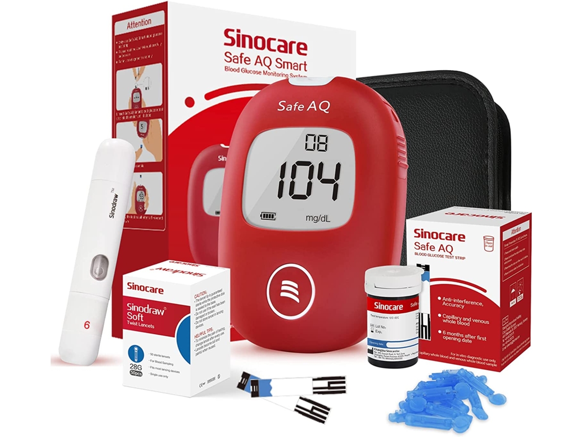 Kit de Teste de Glicemia para Diabetes (25 Tiras de Teste e 25 Lancetas - Tecnologia Dehydrogenas Mais Preciso em Mg/Dl)