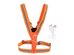 Chaleco Reflectivo Led Elástico Alta Visibilidad Impermeable Transpirable Para Correr Ciclismo Naranja Rojo